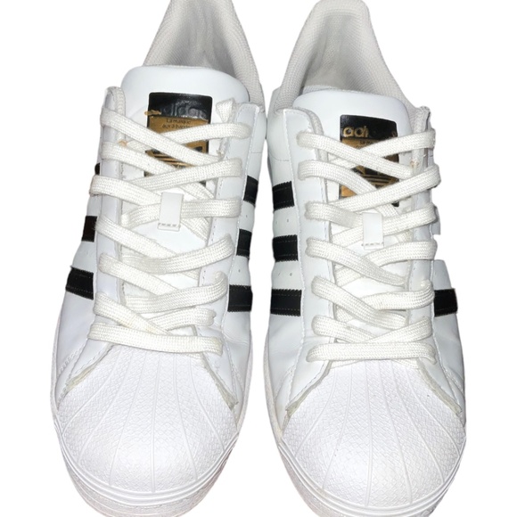 SOLD! Mens Adidas Superstar Leather Athletic Sneaker White Sz 11.5 (124164879) - Picture 3 of 10
